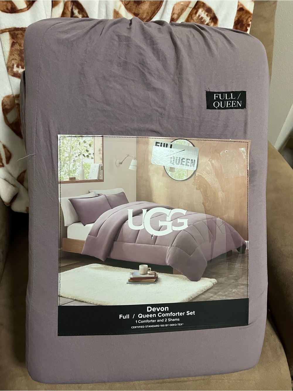 UGG Devon Full/Queen Comforter Set - dusty Mauve